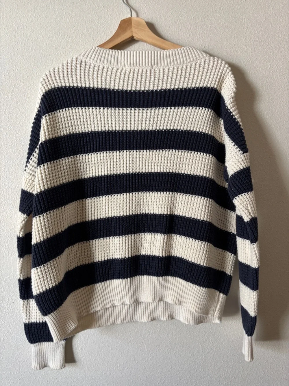 Emerson Fry Daily Sweater Navy French Stripe Organic Cotton Size Small - Picture 7 of 11